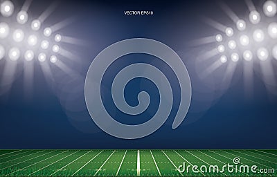 American football field stadium background. Vector Illustration