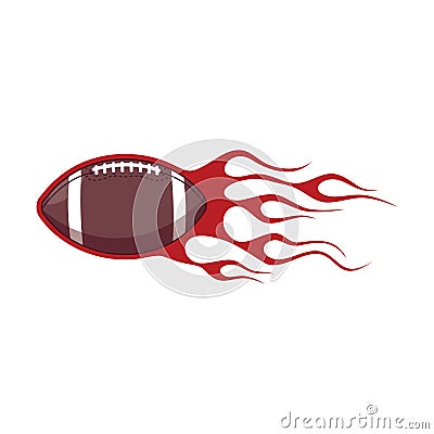 American football fire logo design template Vector Illustration