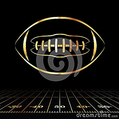 American Football Golden Icon Vector Illustration