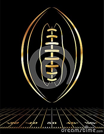 American Football Golden Icon Illustration Vector Illustration