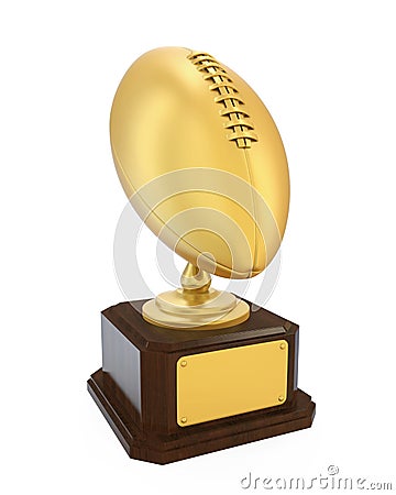 American Football Golden Trophy Isolated Stock Photo