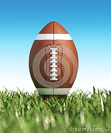 American football, on the grass. Close-up. Stock Photo