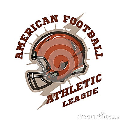 American football helmet emblem. Vector Illustration