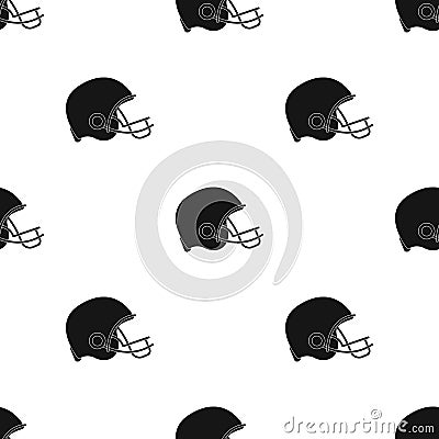 American football helmet icon in black style isolated on white background. USA country pattern stock vector illustration Vector Illustration
