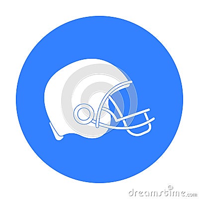 American football helmet icon in black style isolated on white background. USA country symbol stock vector illustration. Vector Illustration