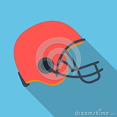 American football helmet icon in flate style isolated on white background. USA country symbol stock vector illustration. Vector Illustration