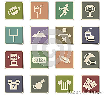 American football icon set Vector Illustration