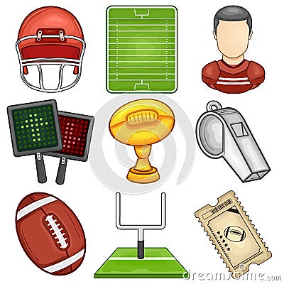American Football icon - Sport Cartoon Illustration