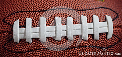 American football laces and texture Stock Photo