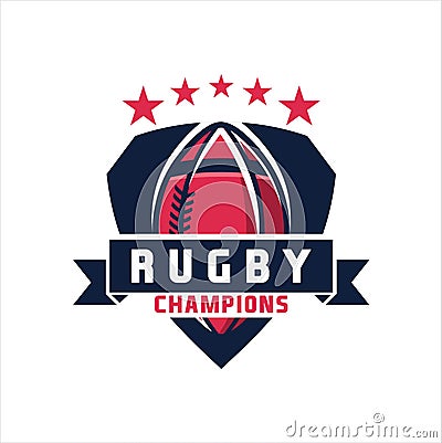 American football logo design. Rugby emblem championship template Vector Illustration