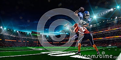 American football player in action Stock Photo