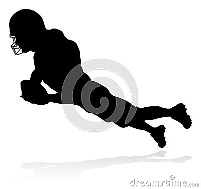 American Football Player Silhouette Vector Illustration
