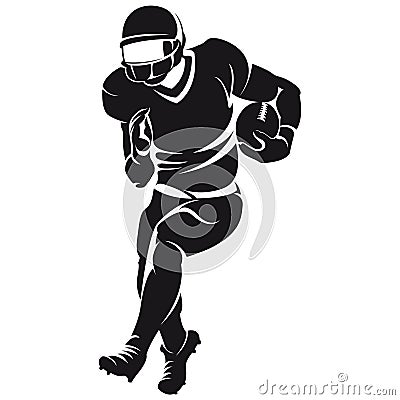 American football player, silhouette Vector Illustration