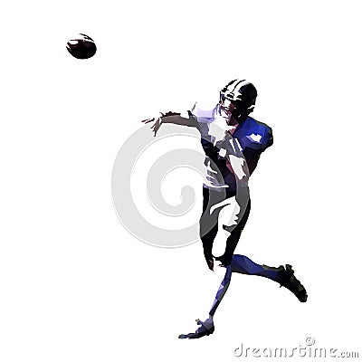 American football player throwing ball Vector Illustration