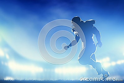 American football players in game, running Stock Photo