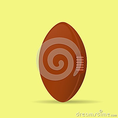 American football rugby ball icon flat vector Vector Illustration