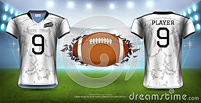 American Football, Rugby or Soccer Jerseys Uniforms. Vector Illustration