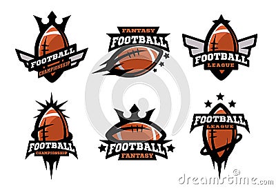 American football set of logos. Vector Illustration