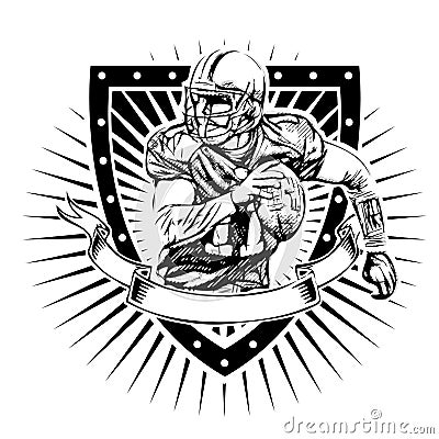 American football shield Vector Illustration