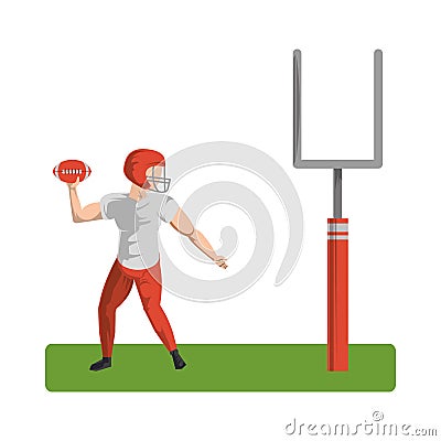 American football sport game cartoon Vector Illustration