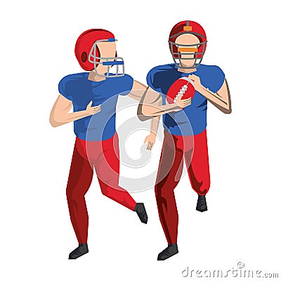 American football sport game cartoon Vector Illustration