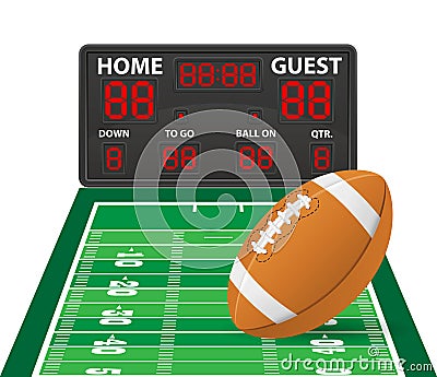 American football sports digital scoreboard vector illustration Vector Illustration