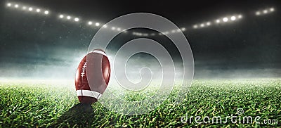 American football is on stadium Stock Photo