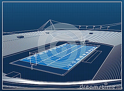 American Football Stadium Vector Illustration