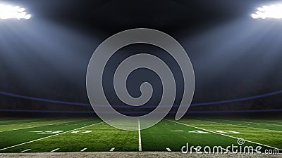 American football stadium low angle field view Stock Photo