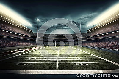 American football stadium view. Generative ai Stock Photo