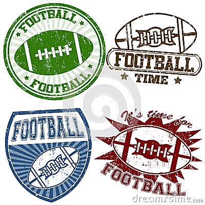 American football stamps Vector Illustration