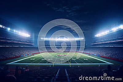 American football stat in glowing stadium close-up Stock Photo