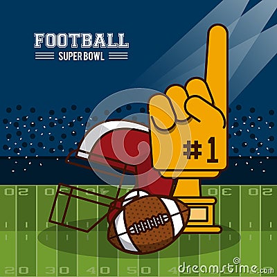 American football superbowl Vector Illustration