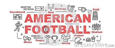 American football vector banner Vector Illustration