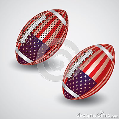 American footballs. Vector illustration decorative background design Cartoon Illustration