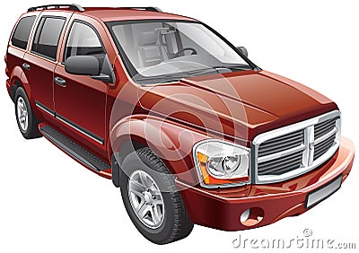 American full-size SUV Vector Illustration