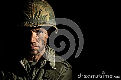 American GI Portrait - PTSD Stock Photo