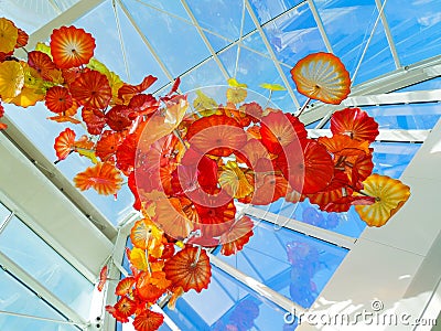 American glass sculpture by Dale Chihuly Seattle Museum Editorial Stock Photo