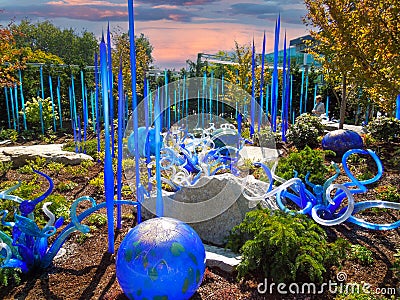 American glass sculptures by Dale Chihuly Editorial Stock Photo