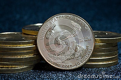 American Gold Eagle coins Stock Photo