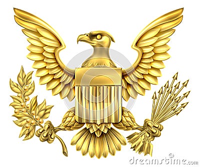 American Gold Eagle Vector Illustration