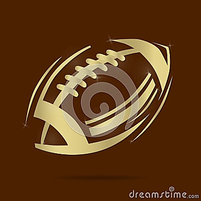 American gold football ball icon Stock Photo