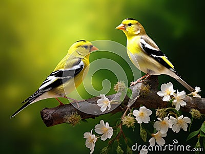 American Goldfinch Cartoon Illustration