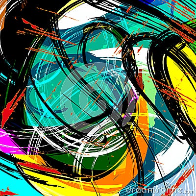 American graffiti style illustration psychedelic abstract quality pattern Vector Illustration