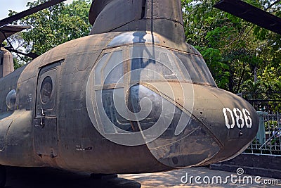 American Helicopter on display at War Remnants Museum. Editorial Stock Photo