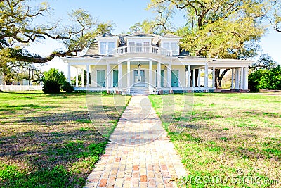 American Home: Southern-Style Mansion Stock Photo