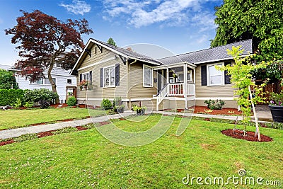 American house exterior with curb appeal Stock Photo