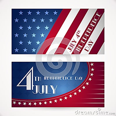 American Independence Day cards Vector Illustration