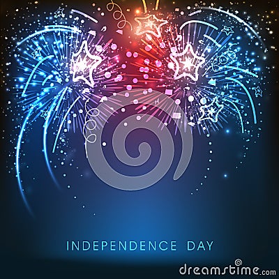 American Independence Day celebration background with fireworks. Stock Photo