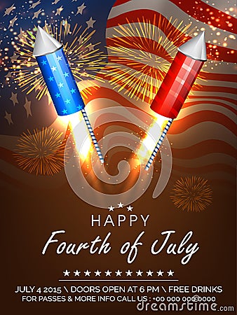 American Independence Day celebration fireworks. Stock Photo